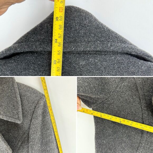 Marc New York Gray Wool Trench Coat Double Breasted Belted Women’s Size 6 Small - Picture 9 of 16